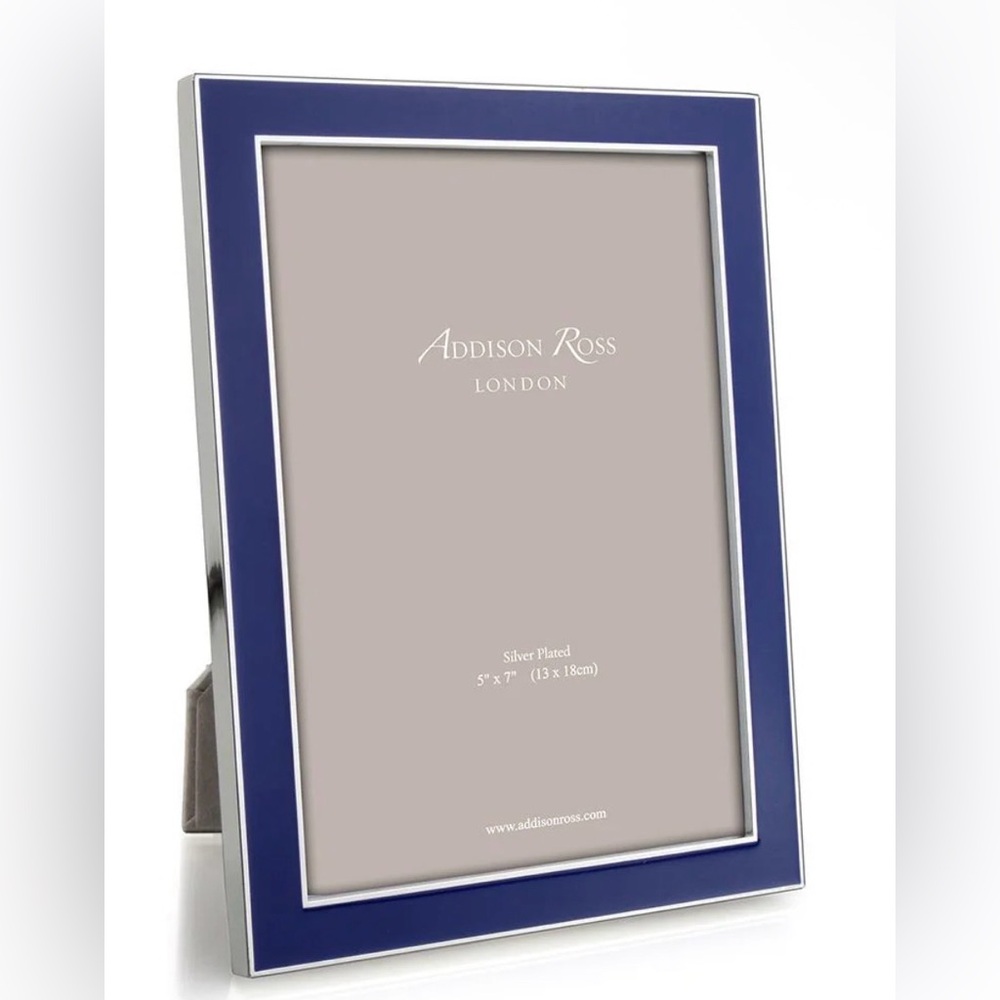 Addison Ross Navy and Silver-Plated Photo Frame